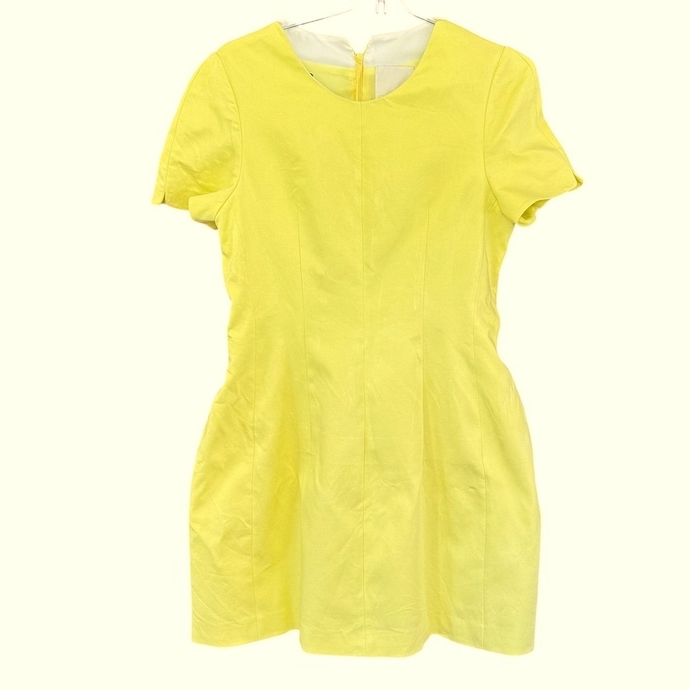 McGinn Yellow Short Sleeve Mini Sheath Dress Size 8 ME1429D Cotton Blend Korea‎